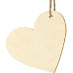 Puinen sydän, paikka- tai pakettikortti, 6 x 5 cm, 10 kpl/pkt