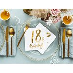 Napkins 18th Birthday, white, 33x33cm (1 pkt / 20 pc.)