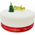 Merry christmas motto
*resin tree, plastic reindeer cake toppers & gold