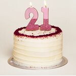 We heart birthdays glitter number candle 1, rose gold