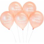 Balloons, 5 pack, rose gold, happy birthday