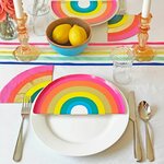 Rainbow shaped plate, with foil (12pk)