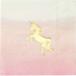 We heart unicorns cocktail napkin