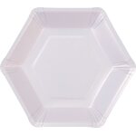 Suuri pahvilautanen hexagon pastellilajitelma 26 cm 8 kpl/pkt