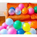 Balloonds, 5 pack, blue, happy birthday and confetti