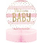 Welcome baby pöytäkoriste paperikenno kulta-vaaleanpunainen