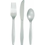 Plastic Premium Cutlery Shimmering Silver Assorted