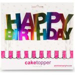 Kakunkoriste happy birthday glitter-sateenkaari kartonkia