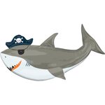 SuperShape XL Ahoy Birthday Shark Foil Balloon P35 Packaged 104 cm x 58 cm