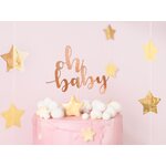 Cake topper Oh baby, rose gold, 25 cm