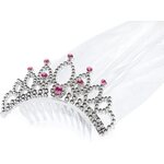 Tiara with a veil for a bachelorette party, silver