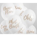 Balloons 30cm, Candy Bar, Chill, Dance Floor, Drinks, Photo Booth, Pastel Pure White: 1pkt/6pc.