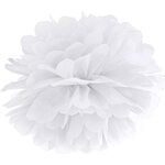 Tissue paper Pompom, white, 25cm