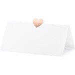 Place cards - Heart, rose gold, 10x5cm:  1pkt/10pc.