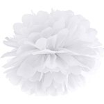 Tissue paper Pompom, white, 35cm .