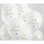 Balloons 30cm, Just Married, Pastel Pure White: 1pkt/50pc.