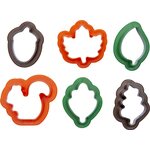 Decora AUTUMN LEAVES MINI PLASTIC COOKIE CUTTERS SET OF 6