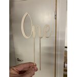 Wooden cake decoration with your own text 1 row