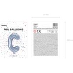 Foil Balloon Letter ''C'', 35 cm, holographic