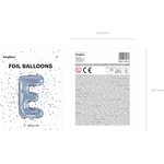 Foil Balloon Letter ''E'', 35 cm, holographic