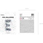 Foil Balloon Letter ''E'', 35 cm, silver