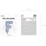 Foil Balloon Letter ''F'', 35 cm, holographic