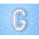 Foil Balloon Letter ''G'', 35 cm, silver