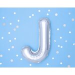 Foil Balloon Letter ''J'', 35 cm, silver