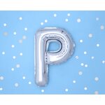 Foil Balloon Letter ''P'', 35 cm, silver, 1piece
