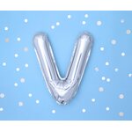 Foil Balloon Letter ''V'', 35 cm, silver