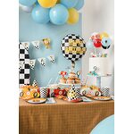 Foil balloon Checkered flag Happy Birthday, 45 cm, mix