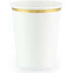 Cups, white, 260 ml: 1pkt/6pc.