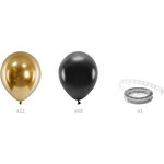 Balloon garland - black and gold, 200cm: 1pkt/60pc.