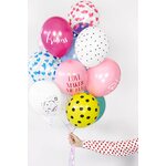 Balloons 30cm, Hearts, Crystal Clear 1pkt/50pc.