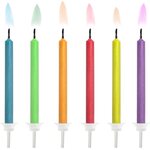 Birthday candles Coloured Flames, mix 1pkt/6pc