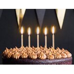Birthday candles, plain, gold, 6cm  1pkt/6pc.