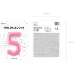 Foil Balloon Number ''5'', 86cm, pink