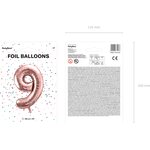 Foil Balloon Number ''9'', 86cm, rose gold