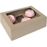 House Of Marie Cupcake Box 6 - Kraft pk/2