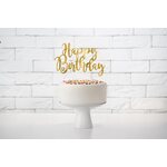 Cake topper Happy Birthday, gold, 22.5cm