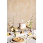 Birthday Candle Number '1', White with Flower Petals, 8 cm