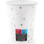 Cups Polka Dots, white, 260ml 1pkt/6pc.