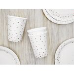 Cups Polka Dots, white, 260ml 1pkt/6pc.