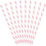 Paper Straws, light pink, 19.5cm 1pkt/10pc.