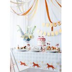 Paper Tablecloth Checkered with Horses, mix, 180x120 cm