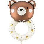 Foil balloon Teddy rattle, 61x88 cm, mix