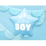 Foil Balloon Star - It's a boy, 48cm, light blue