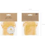 Organza pouches, gold, 10cm: 1pkt/10pc.