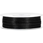 Satin Ribbon, black, 3mm/50m