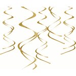 Hanging decorations Swirls, gold: 1pkt/5pc.